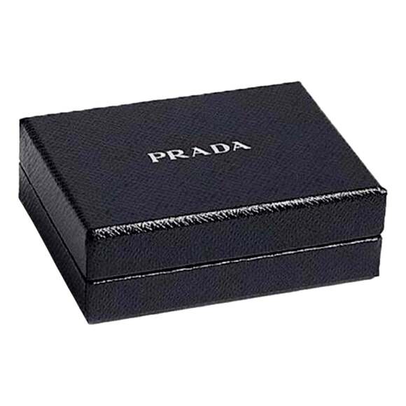 Prada Saffiano Metal Compact Wallet Bluette Blue Multicolor Gold - Picture 9 of 9